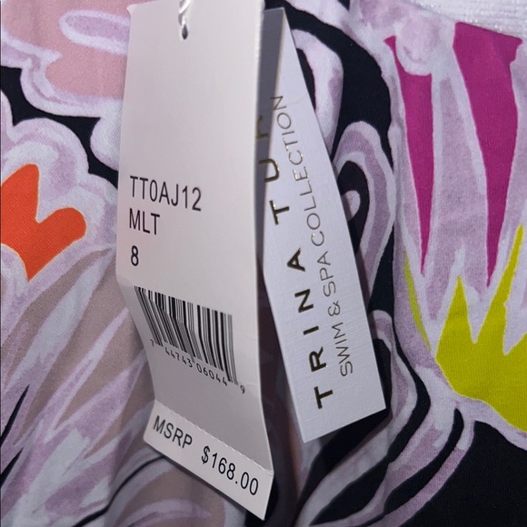 Trina Turk Black Multicolor Floral Swimsuit Cover-Up - Picture 4 of 4